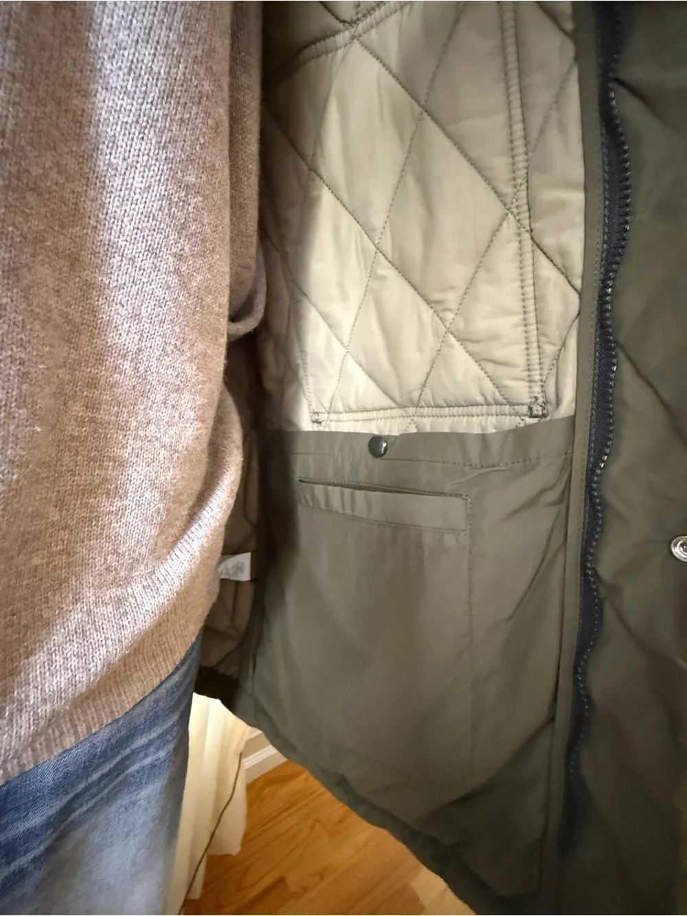 J. Crew quilted hooded